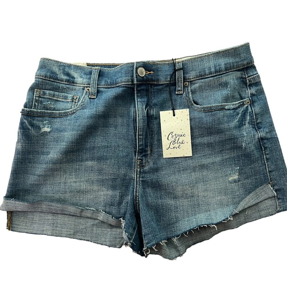 NWTCosmic Blue Love denim shorts Size 31